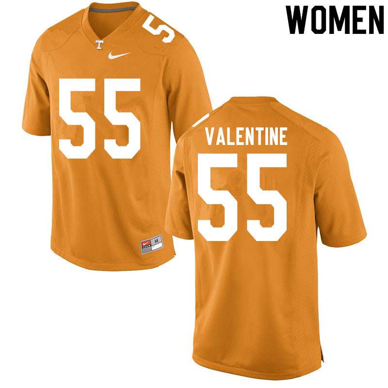 Women #55 Eunique Valentine Tennessee Volunteers College Football Jerseys Sale-Orange - Click Image to Close